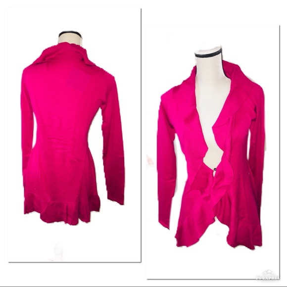 ‼️🔥NWT TRACY NEGOSHIAN Fuschia Silk Cardigan🔥‼️ - Picture 2 of 8